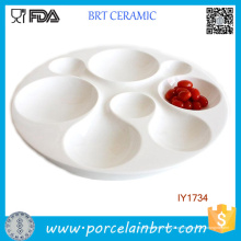 Atacado Alta Cerâmica Branca Irregularity Fruit Candy Plate